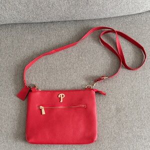 Philadelphia Phillies red Leather Crossbody Bag. Perfect condition. Worn once